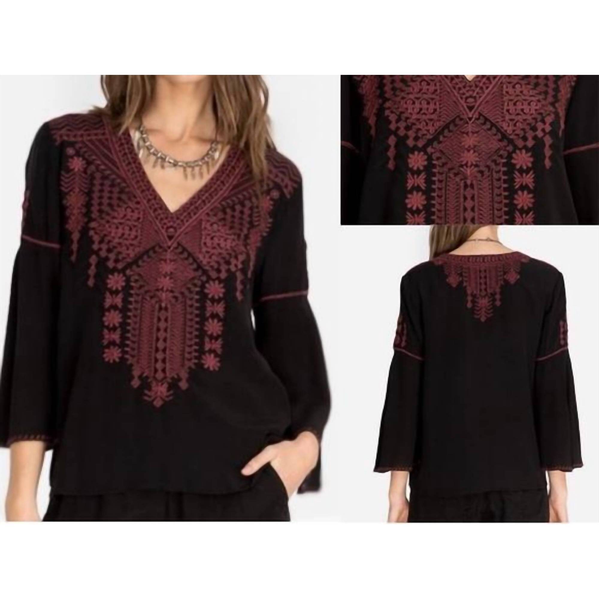 New Johnny Was Gene Swing Blouse In Black